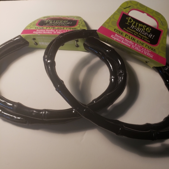 HAND CRAFTED Black Bamboo Oval Purse Handles - Picture 4 of 4